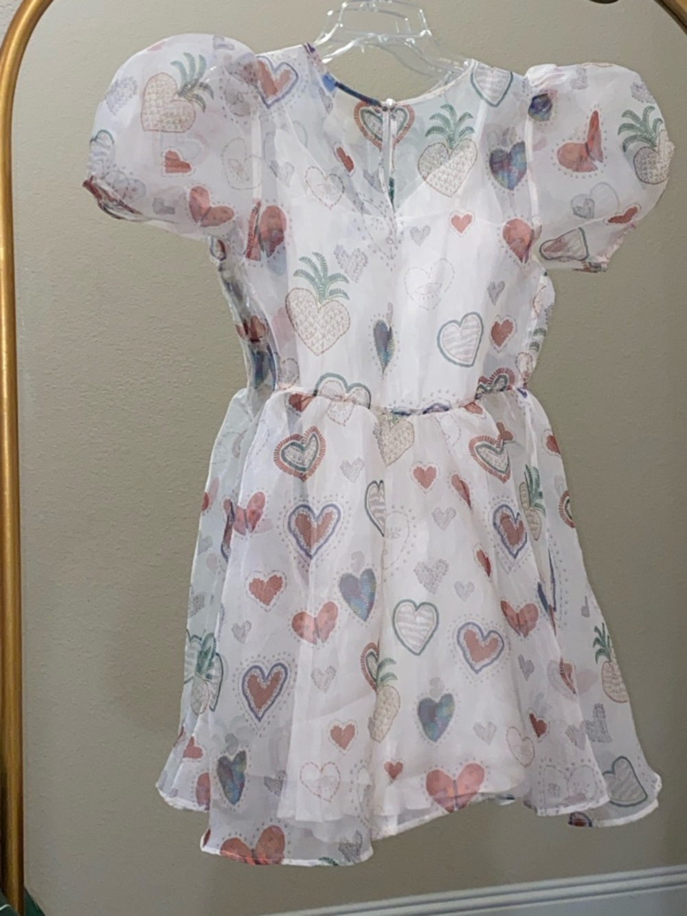 Farm Rio Semi-Sheer Puff-Sleeve Mini Dress Size S - Picture 6 of 11